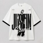 Men's Oversized White Tshirt - Justin Bieber Print