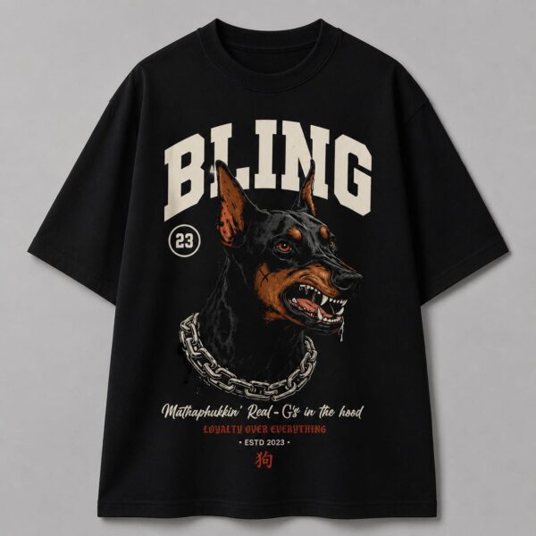 Men's Oversized Black Tshirt with Solid Black Print