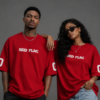 Red oversized tshrit