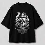 Men's Oversized Black Tshirt with Solid Black Print | WEARPAP