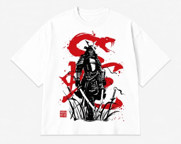 Men's Oversized White Tshirt with Black Print | WEARPAP