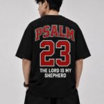 Men’s Oversized Black Tshirt with PSALM Print
