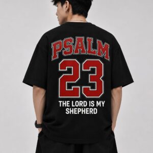 Men’s Oversized Black Tshirt with PSALM Print