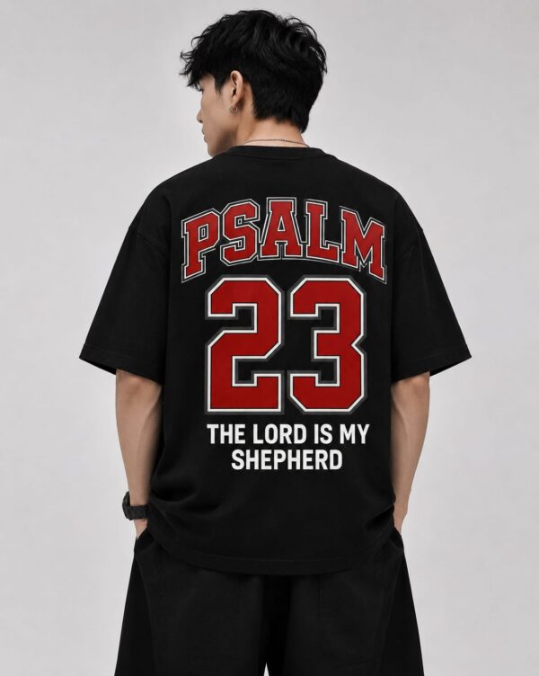 Men’s Oversized Black Tshirt with PSALM Print