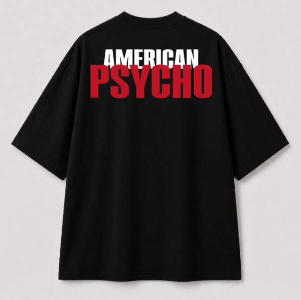 Unisex Oversized White Tshirt With Psycho Print | WEARPAP